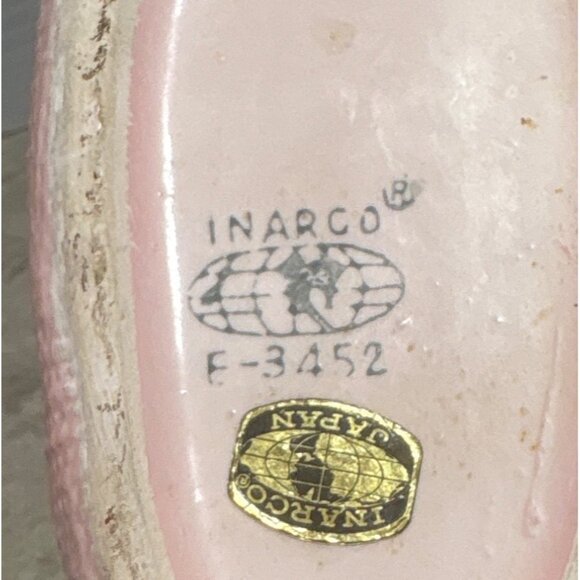 Inarco Ceramic Pink Baby Bootie Planter With Lace Detail Japan Vintage 3.25" Tal - Picture 9 of 9
